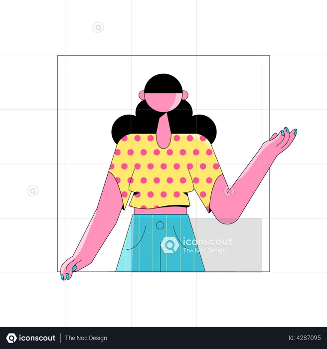 Girl raising hand  Illustration