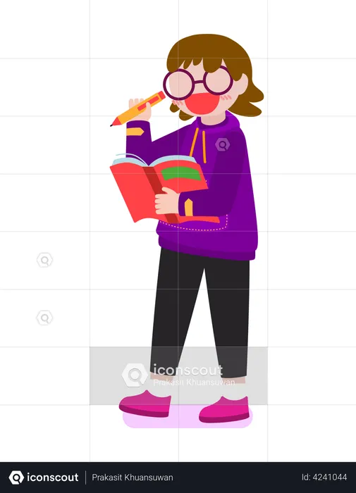 Girl reading  Illustration