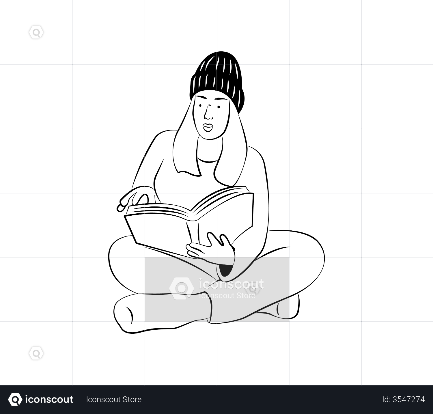 Sketch drawing of reading man with book Stock Vector | Adobe Stock