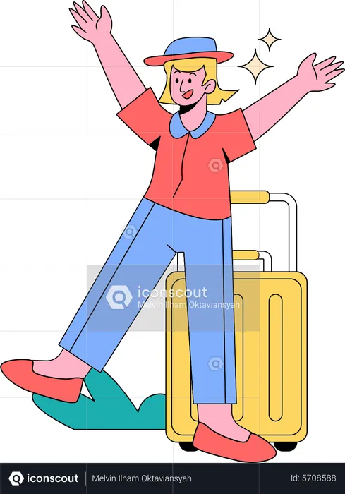 Girl ready for travelling  Illustration