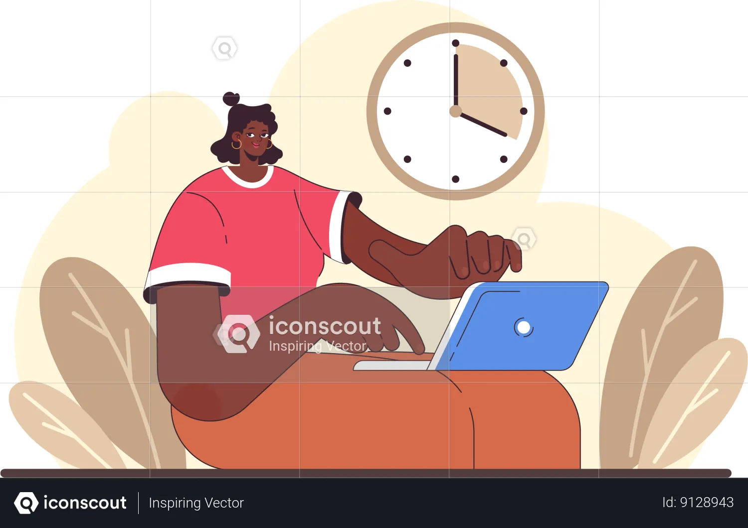 Best Girl reducing screen time Illustration download in PNG & Vector format