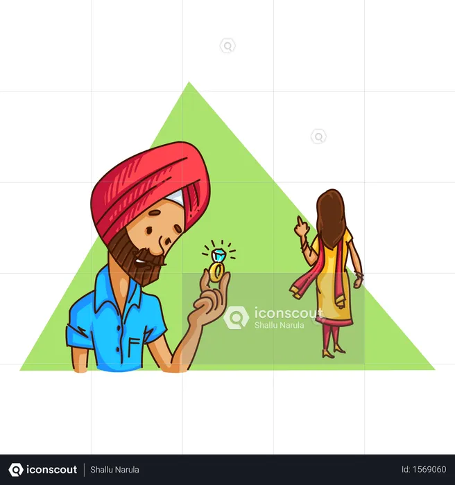 Girl refusing punjabi man engagement proposal  Illustration