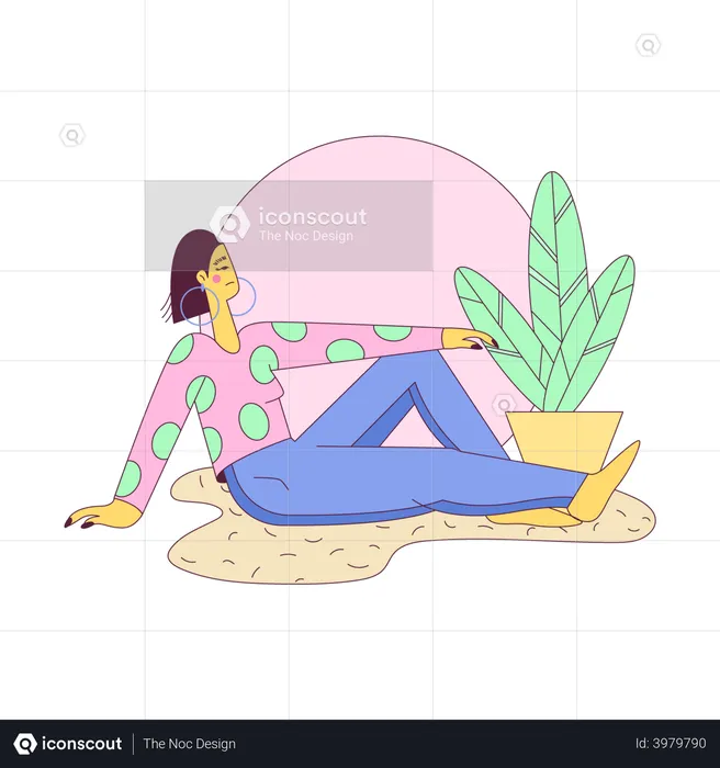 Girl relaxing  Illustration