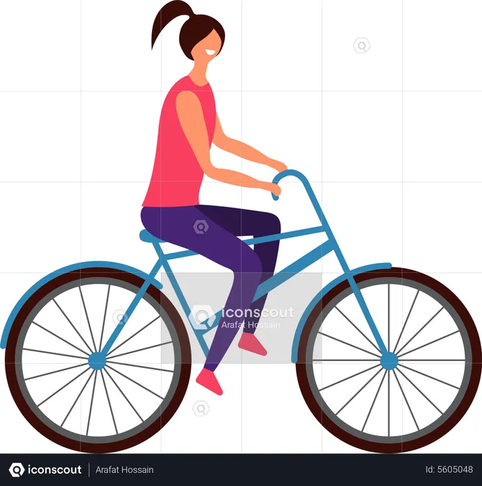 Girl riding cycle  Illustration