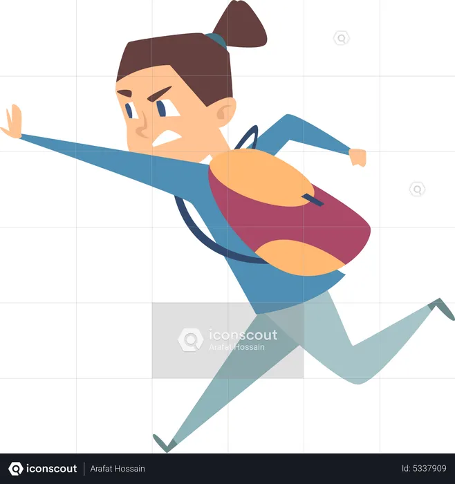 Girl running away from bully  Illustration