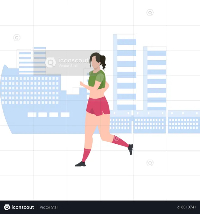 Girl running for exercise  Illustration