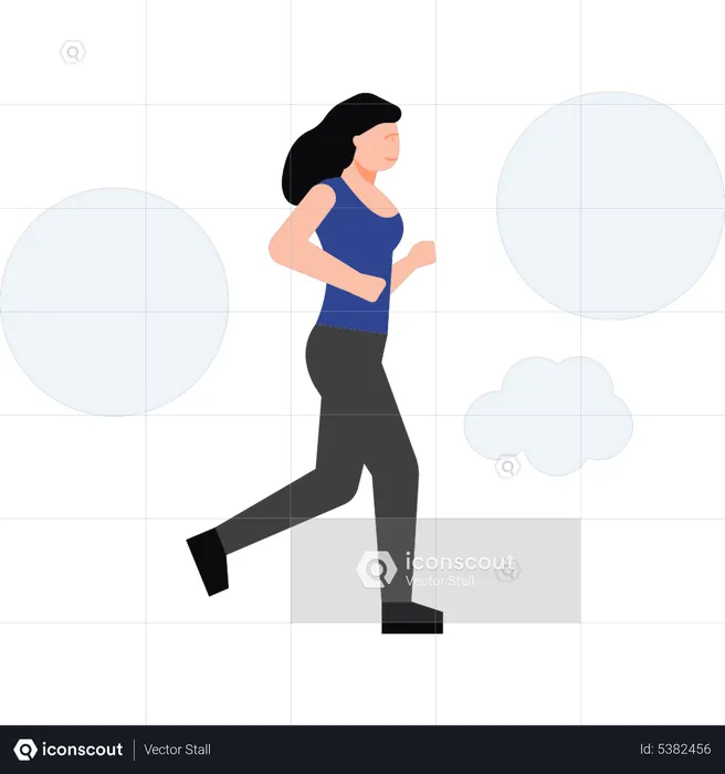 Girl running for fitness  Illustration