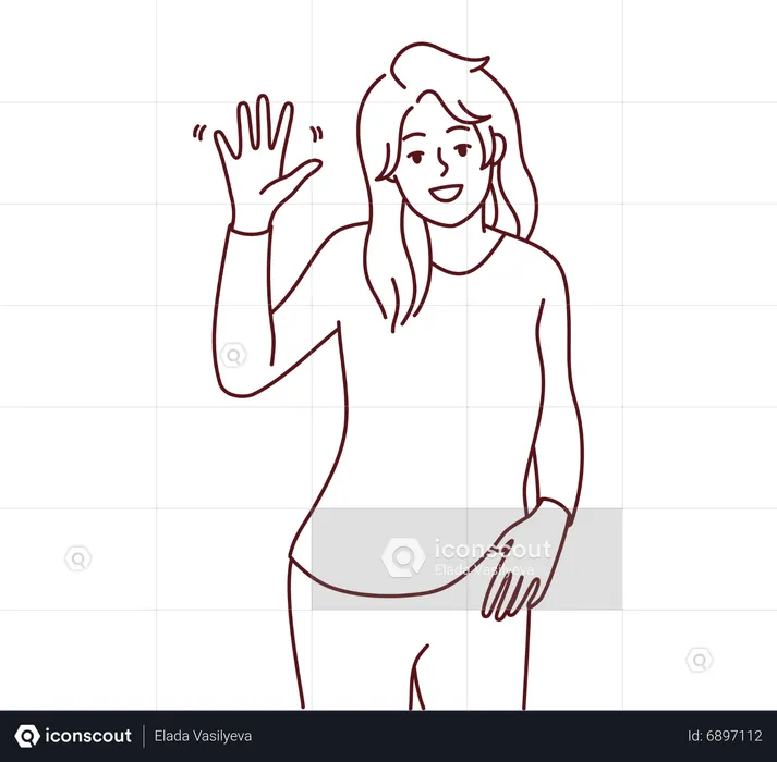 Girl saying hi  Illustration