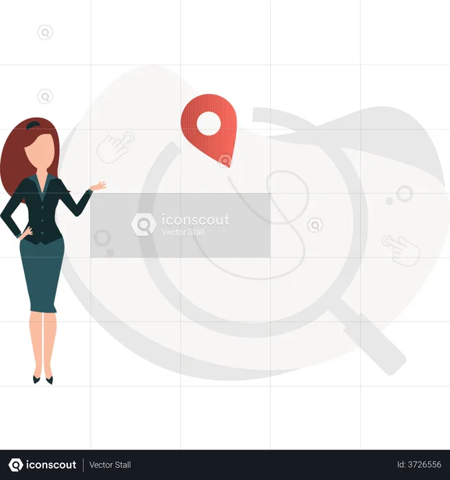 Girl searching for location  Illustration