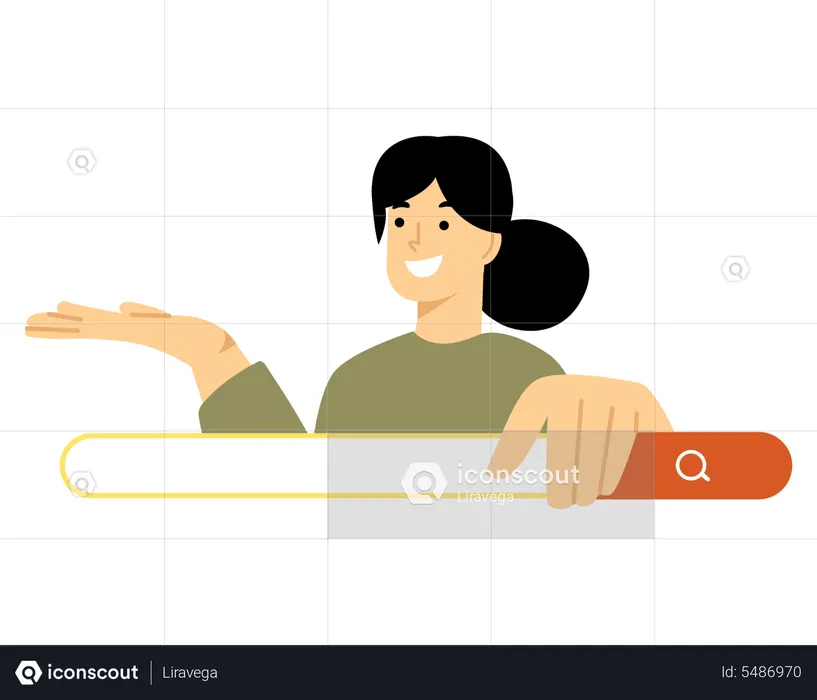 Girl searching online  Illustration