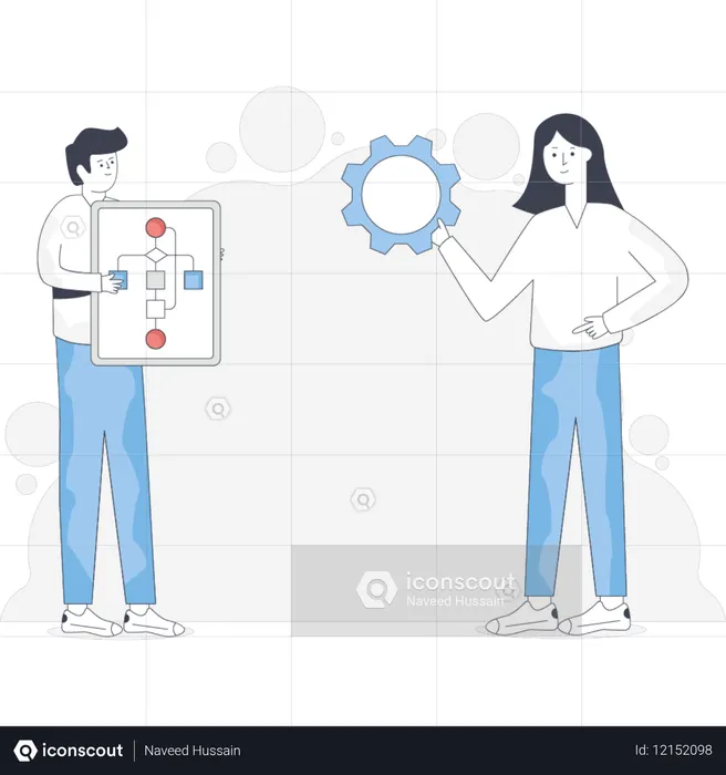 Girl setting algorithm chart  Illustration