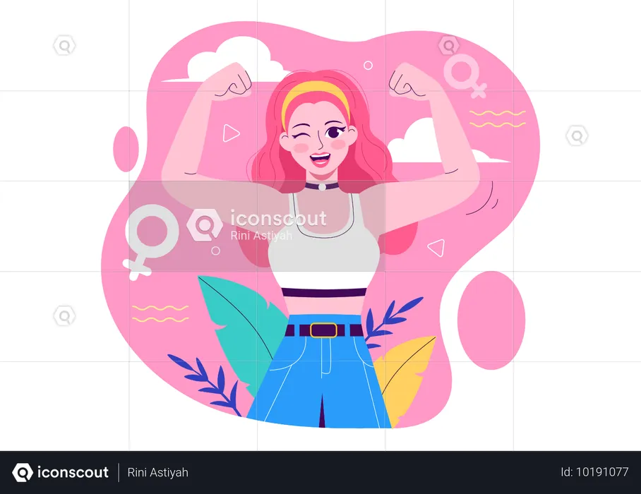 Girl showing advocacy for women's right  Illustration