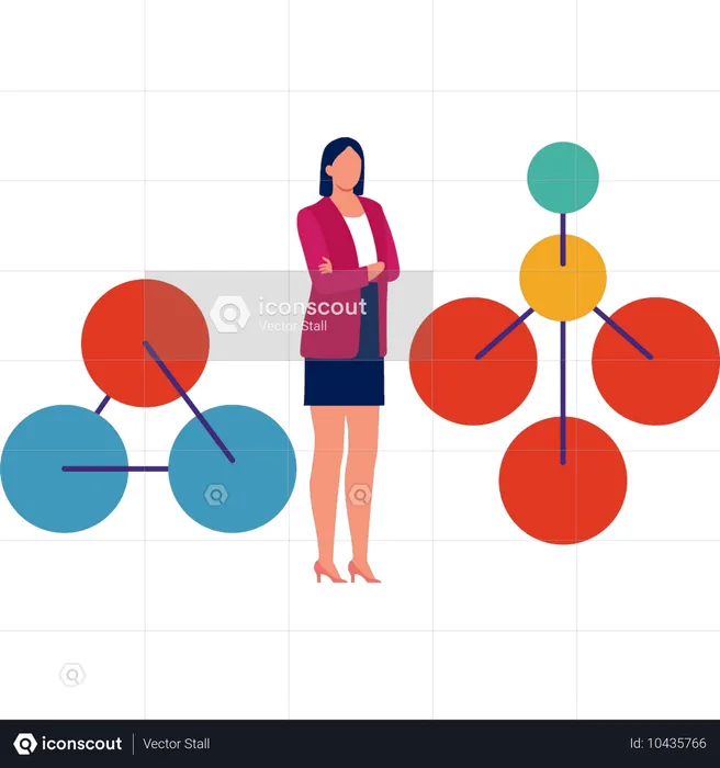 Girl showing atom molecules  Illustration