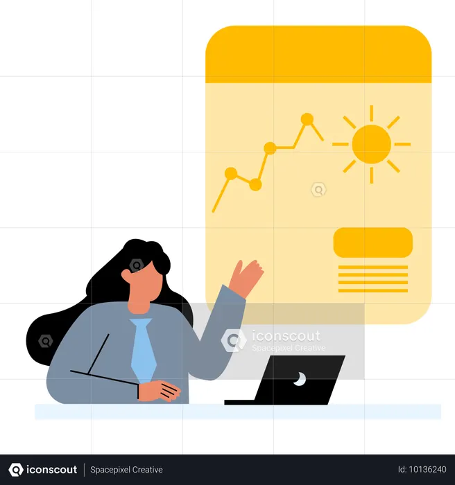 Girl showing Behind Weather Map  Illustration