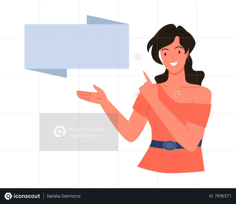 Girl showing blank board  Illustration