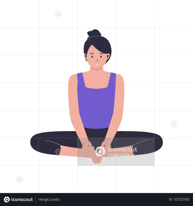 Girl showing bound angle kegel pose  Illustration