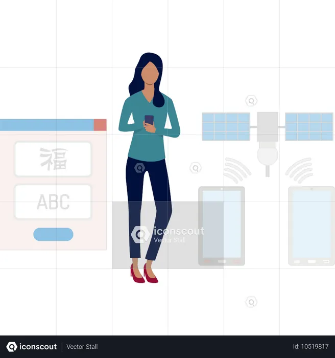 Girl showing computer programming language  Illustration