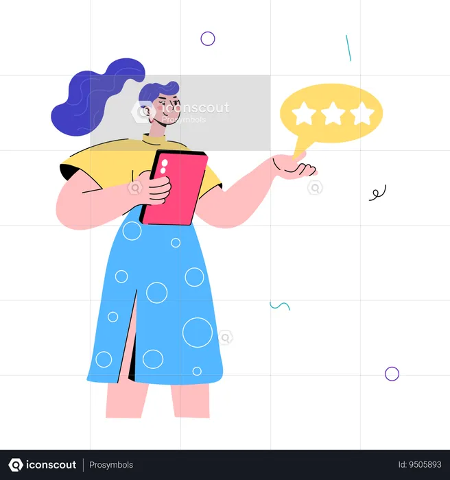 Girl showing Customer Satisfaction report  Illustration