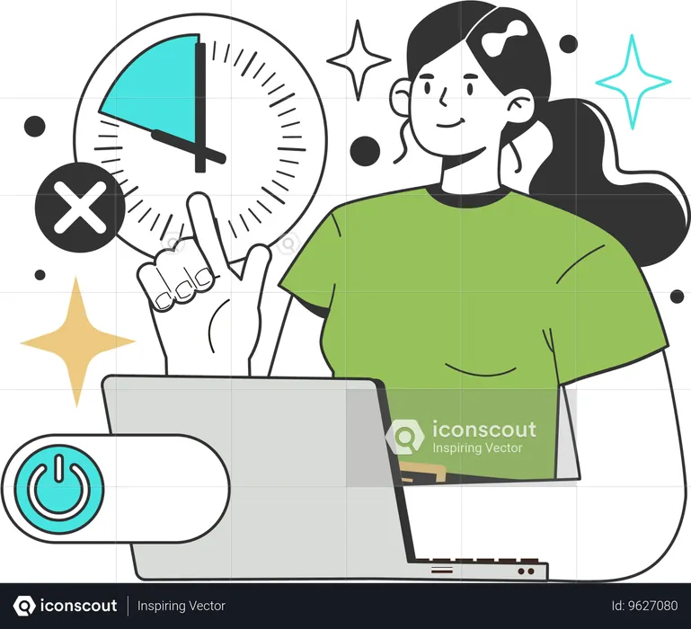 Girl showing do not use standby mode in your devices  Illustration
