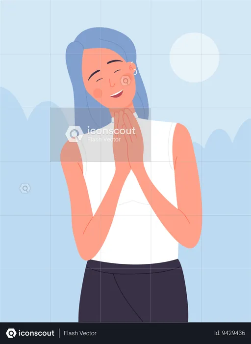 Girl showing gesture  Illustration