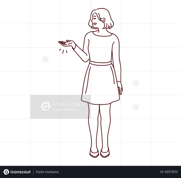 Girl showing something  Illustration