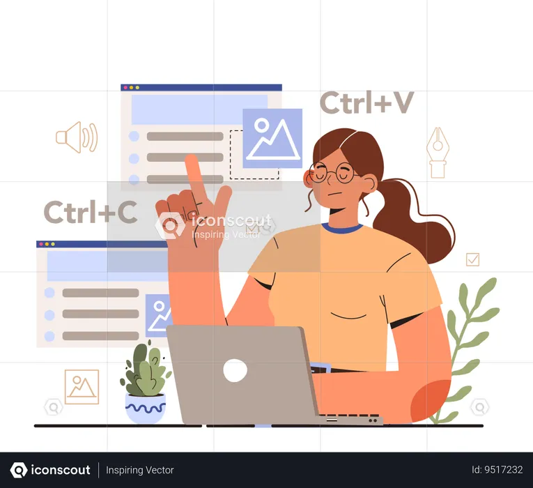 Girl showing trite content  Illustration
