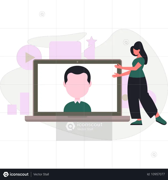 Girl showing viral content  Illustration