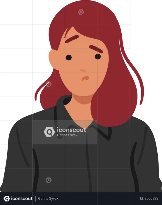 Girl shows painful emotions  Illustration