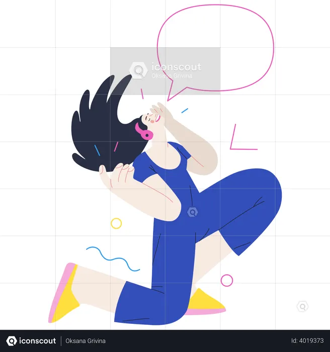 Girl Singing  Illustration