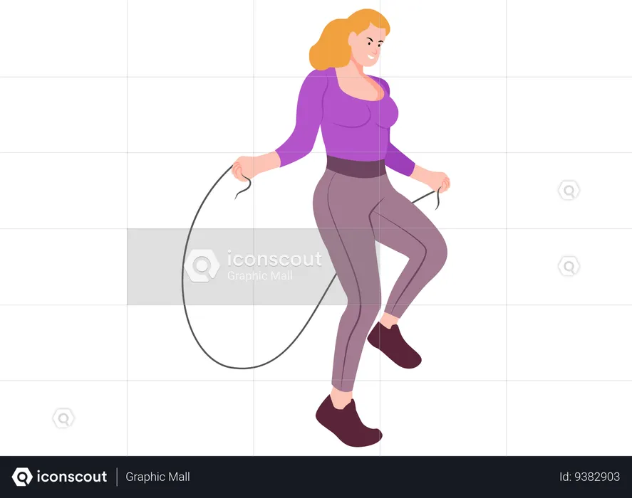 Girl Skipping Rope  Illustration