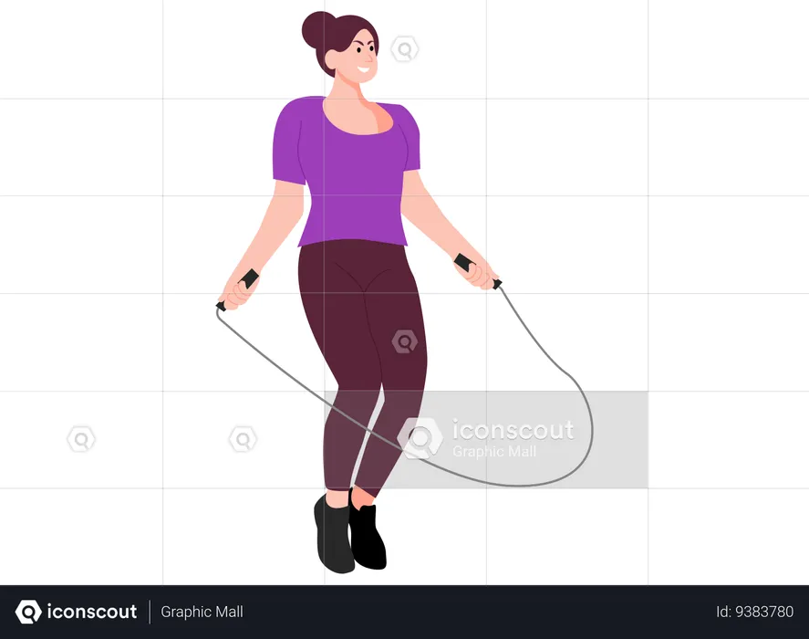 Girl Skipping Rope  Illustration
