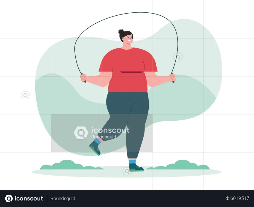 Girl skipping rope  Illustration