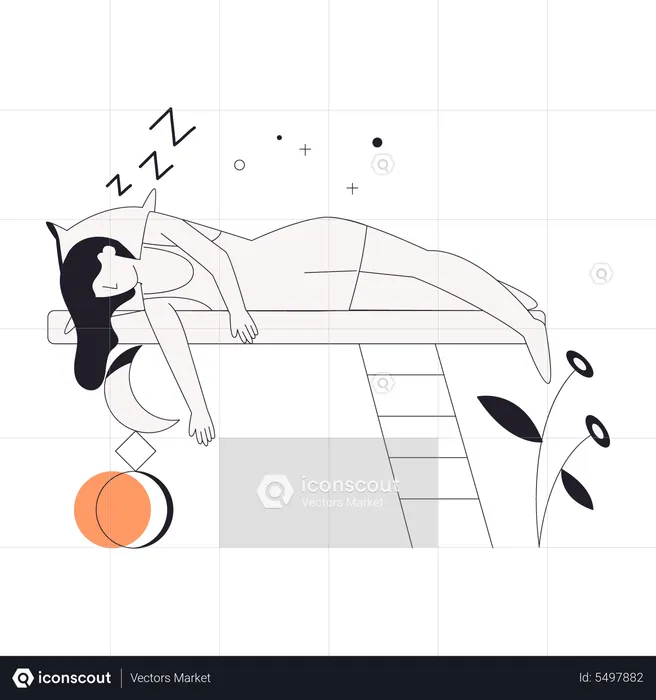 Girl sleeping in deep sleep  Illustration