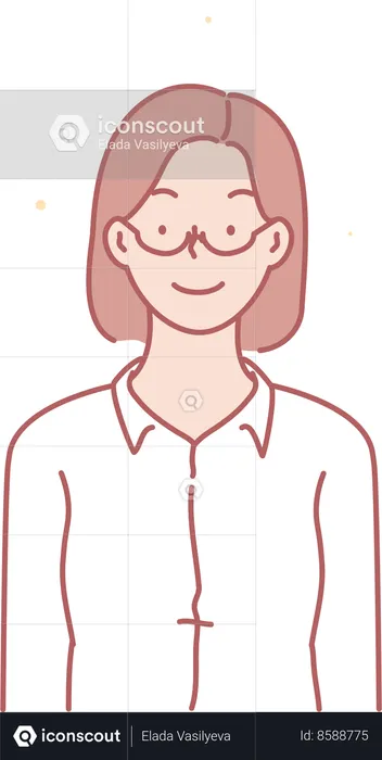Girl standing and happy  Illustration