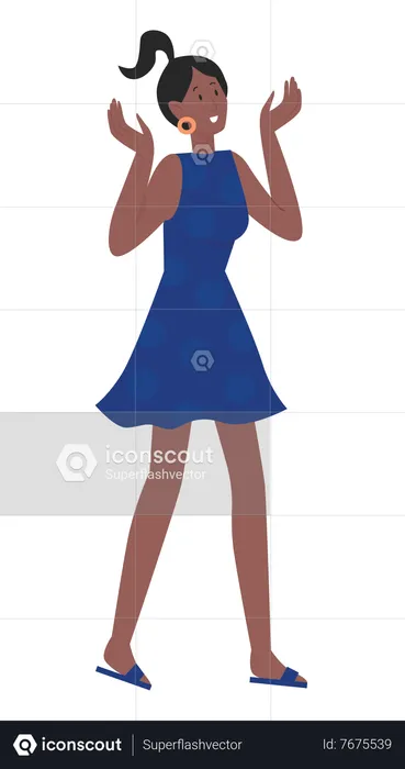 Girl standing and happy  Illustration