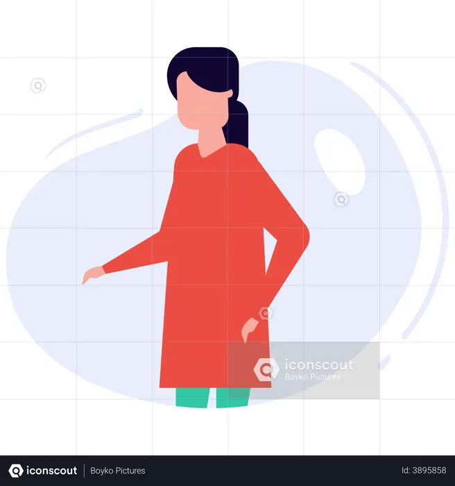 Girl standing  Illustration