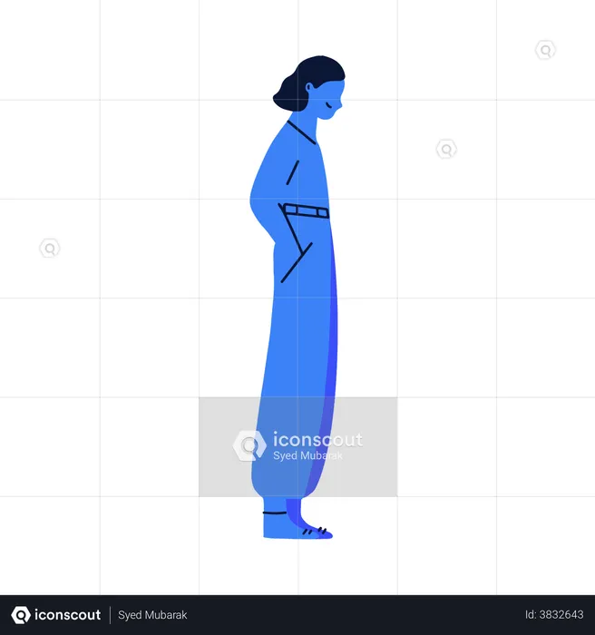 Girl standing  Illustration