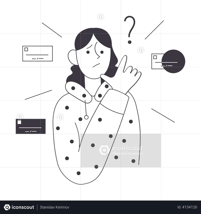 Girl Stressed about infected files  Illustration