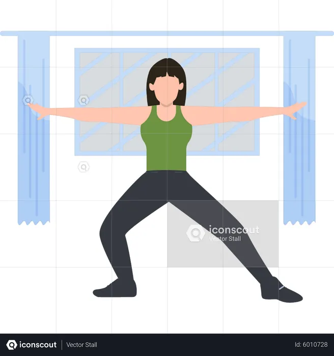 Girl stretching arms  Illustration