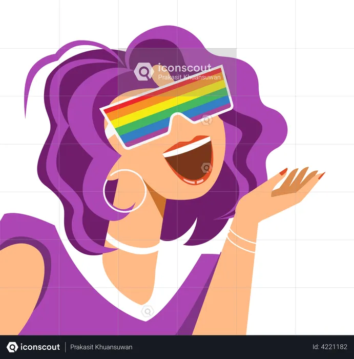 Girl support LGBTQ  Illustration