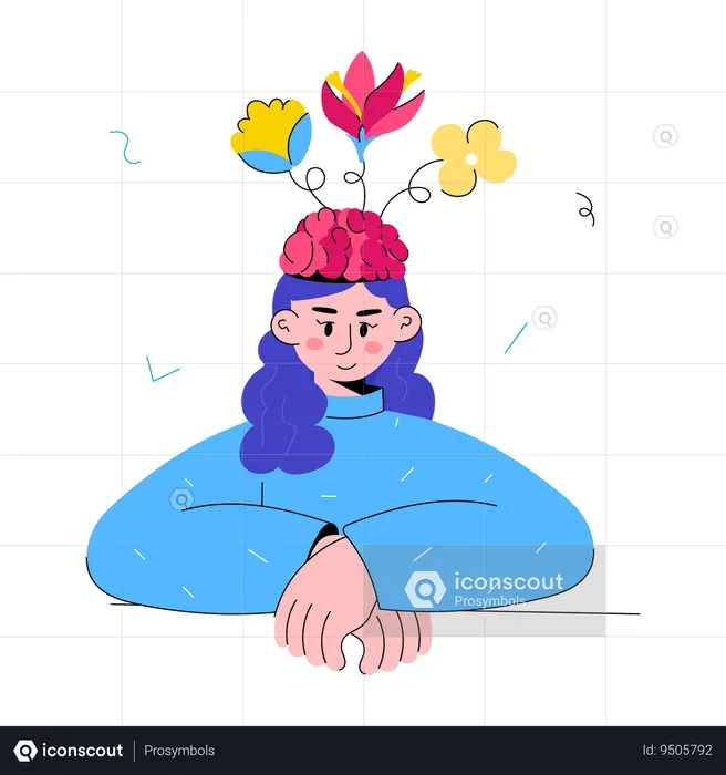 Girl take caring of Mental Health  Illustration