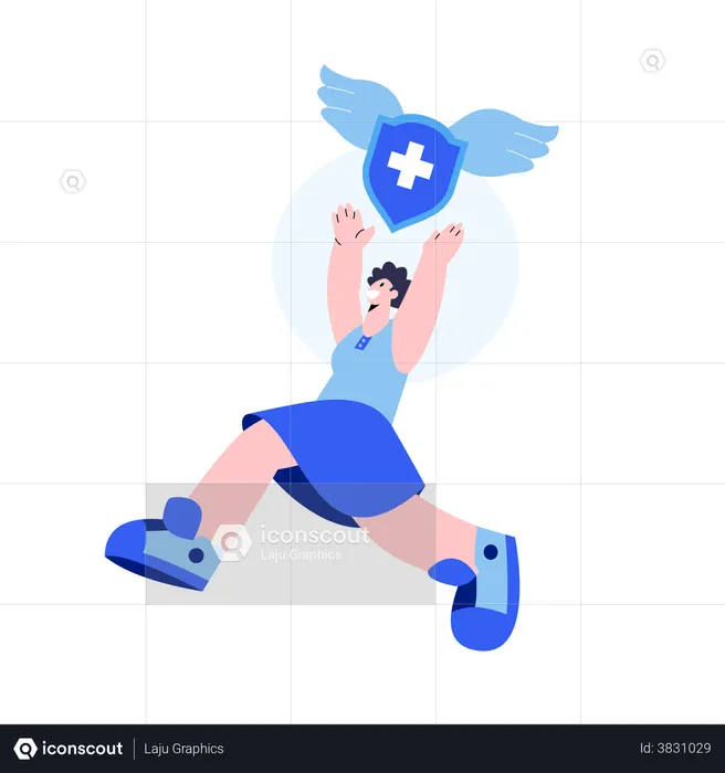 Girl taking health insurance  Illustration