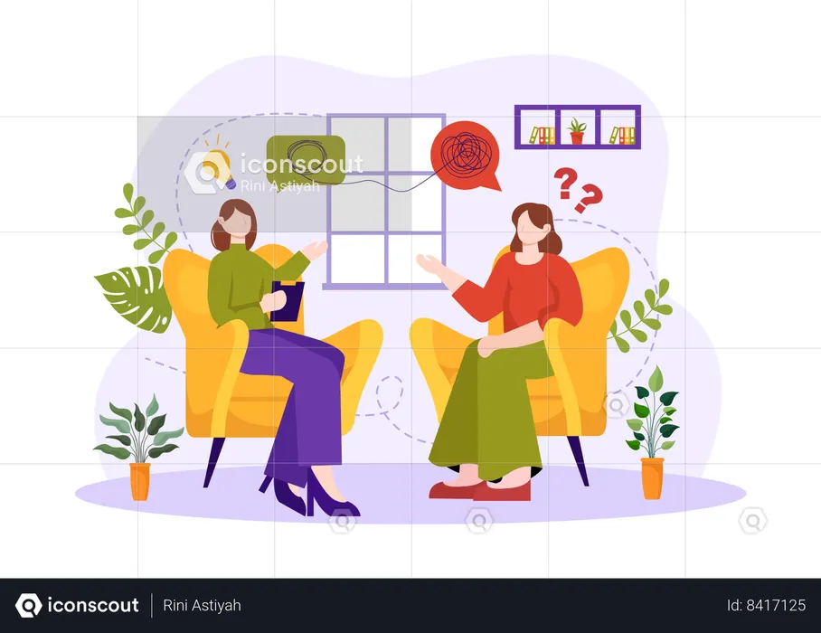 Girl taking psychologist therapy  Illustration