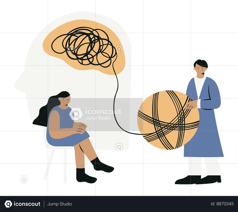 Girl taking Psychotherapy  Illustration