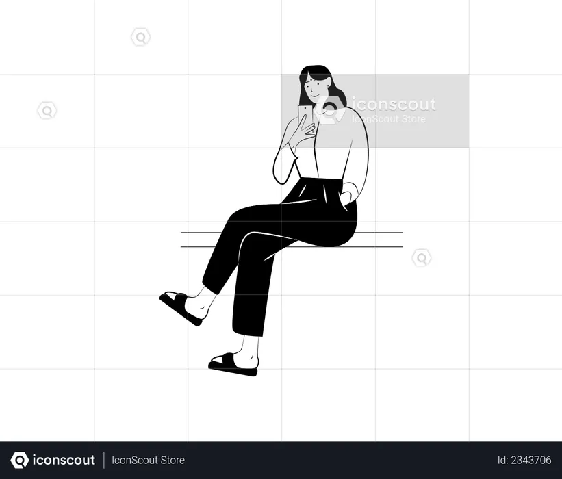 Girl taking selfie  Illustration