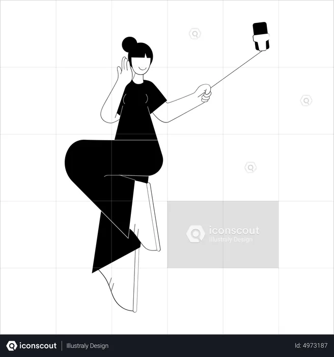 Girl taking selfie  Illustration