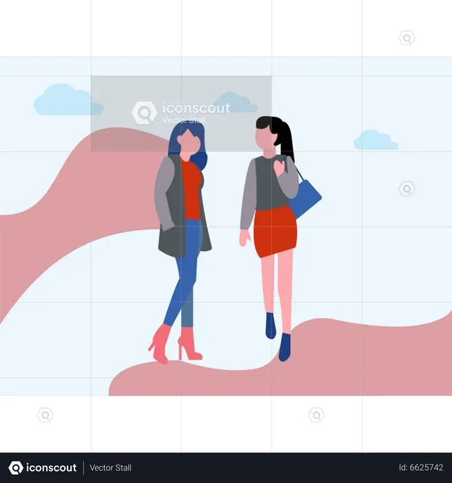 Girl talking with each other  Illustration