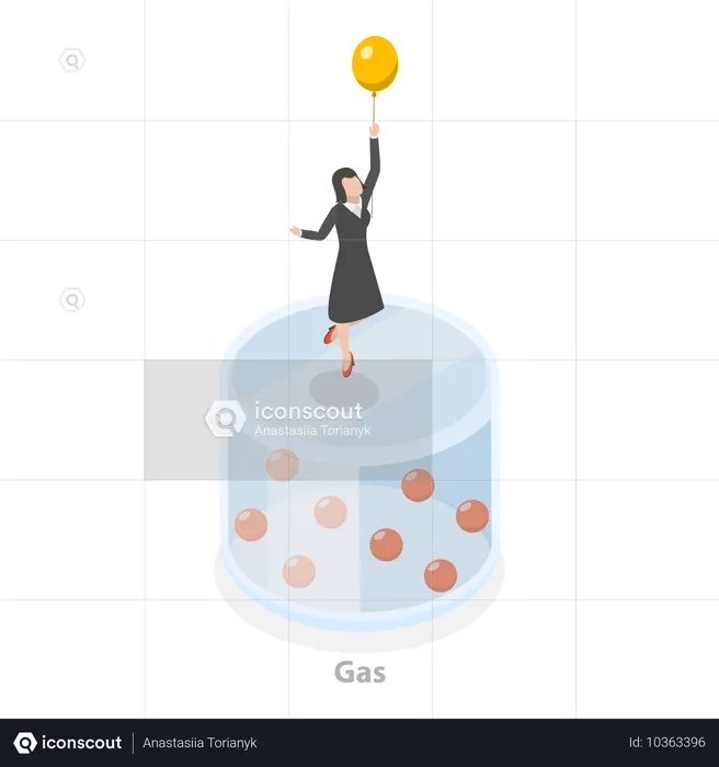 Girl telling about state of matter  Illustration