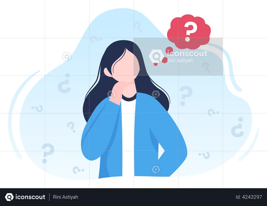Girl thinking about Business decision  Illustration
