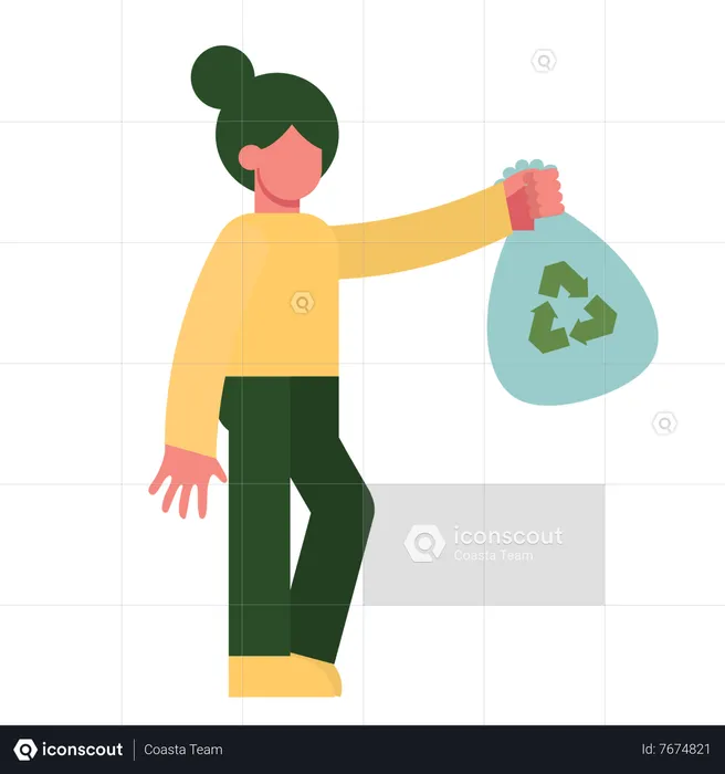 Girl throwing trash  Illustration